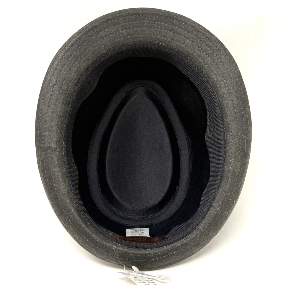 Vintage Stone Mens L/XL Dark Brown Gray Trilby Fedora Hat Retro Dapper MCM Indie - Picture 9 of 9